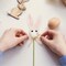 Easter Felt Garland – Wool Rabbit & Pom Pom Bunny Ball Banner for Holiday, Baby Shower, Nursery & Wall Hanging Decor (White/Pink/Grey)